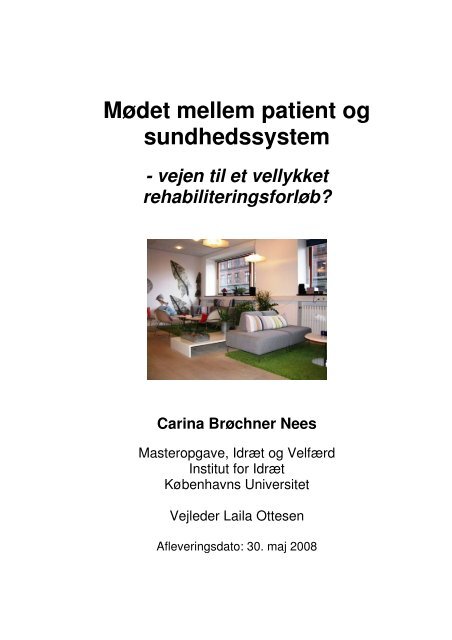 Mødet mellem patient og sundhedssystem - Center for Kræft ...