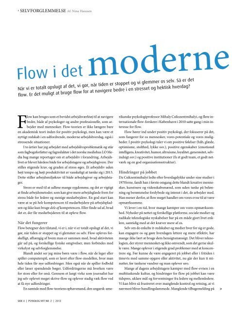 Flow i det modernearbejdsliv - Nina Hanssen