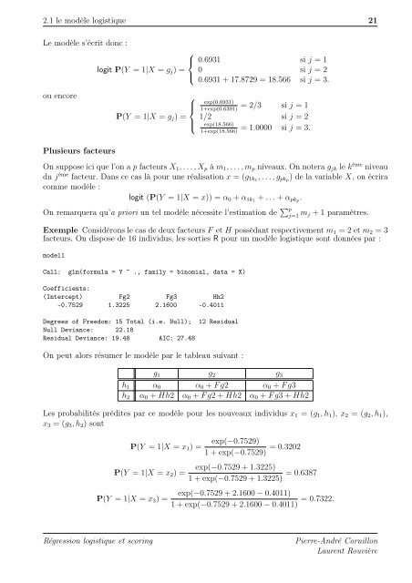 Modèle logistique et scoring - Université Rennes 2