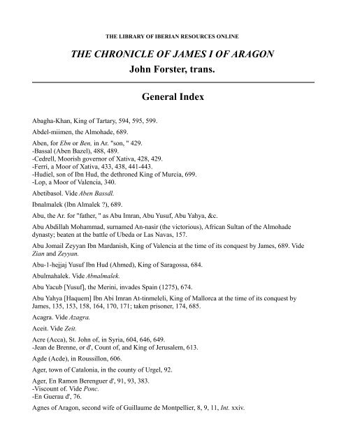 General Index - The Library of Iberian Resources Online