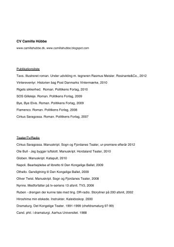 Download CV - Camilla Hübbe