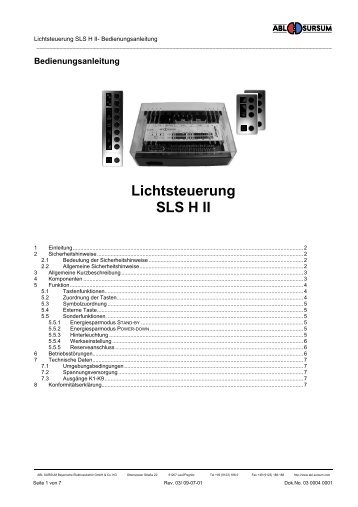 Lichtsteuerung SLS H II - ABL Sursum
