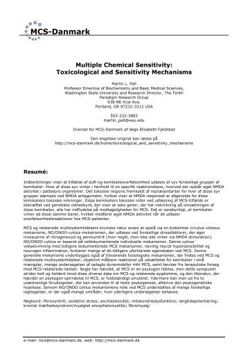 Multiple Chemical Sensitivity: Toxicological and ... - MCS-Danmark