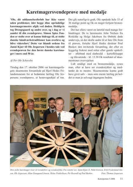 Køresporten nr. 5, november 2006 - Karetmager.dk