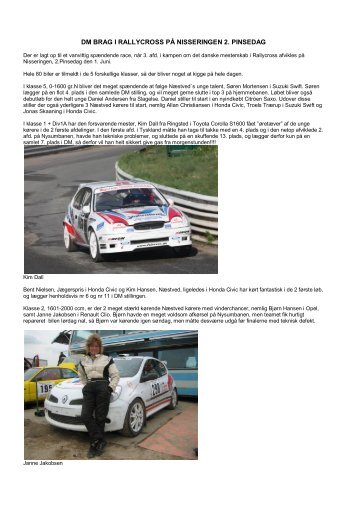 Pressemeddelelse fra Nisseringen: DM i Rallycross ... - Rallycross info
