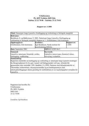 Kartlegging og verdisetting av biologisk mangfold (pdf-fil) - Oslo ...