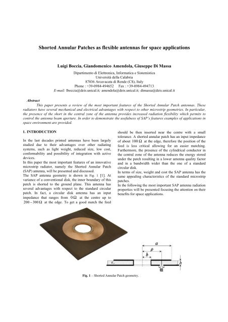 Shorted Annular Patches as flexible antennas for space applications