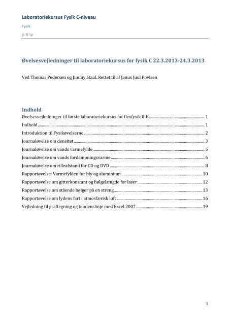 Laboratoriekursus Fysik C-niveau - KVUC