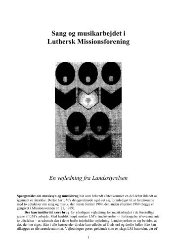 Sang- og musikarbejdet i Luthersk Missionsforening - En vejledning ...