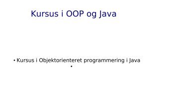 Terning - Objektorienteret programmering i Java