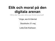 Etik och moral på den digitala arenan - ungasexochinternet