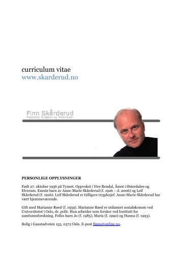 CV - Finn Skårderud