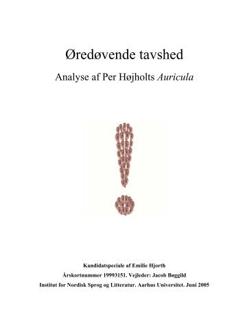 Øredøvende tavshed - Aarhus Universitet