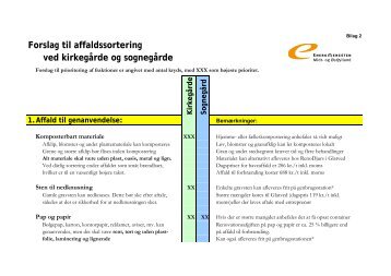 Forslag til affaldssortering ved kirkegårde og ... - Energitjenesten