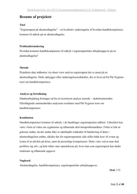 [pdf] Ergoterapeut på akutmodtagelse - Ergoterapeutforeningen