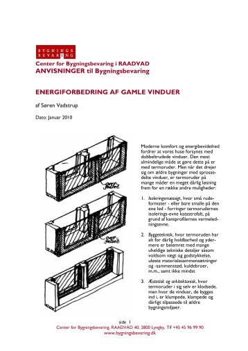 Energiforbedring af gamle vinduer - Center for Bygningsbevaring