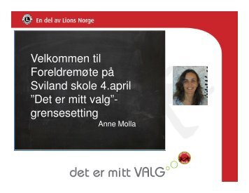 Presentasjon om grensesetting - Minskole.no