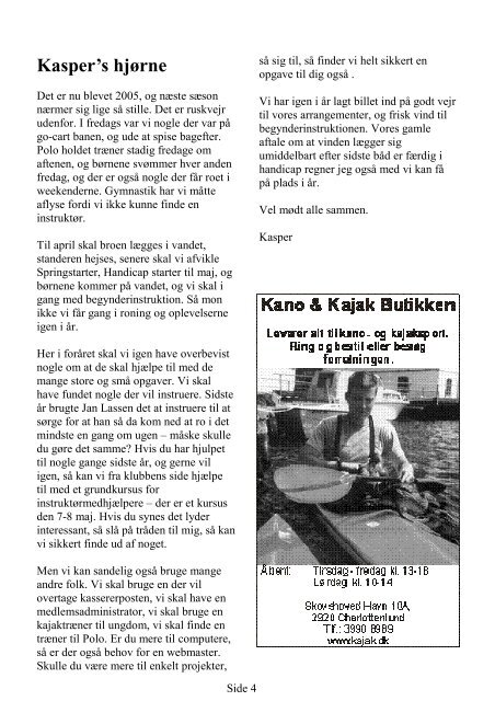 Nr. 1 - februar 2005 - Kajakklubben Esrum Sø