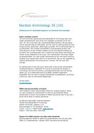 Nordisk Kriminologi 35 (10) - Scandinavian Research Council for ...