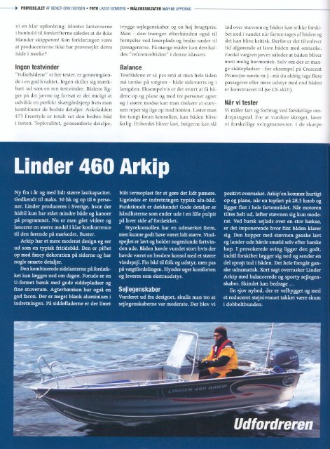 Både Linder 460 ARKIP Bådmagasinet 01/10/2004 - havnens ...