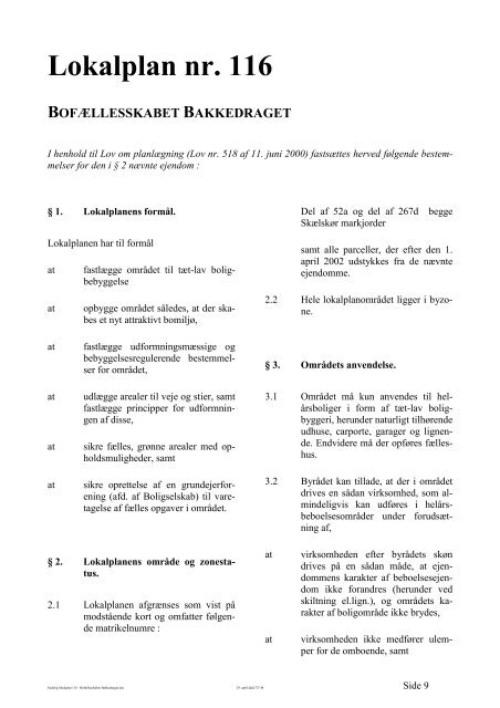 LOKALPLAN NR. 116 - Slagelse Kommune