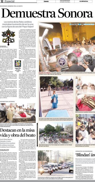 Destacan en la misa vida y obra del beato - El Imparcial