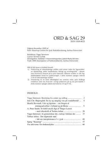 ORD & SAG 29 - Peter Skautrup Centeret - Aarhus Universitet