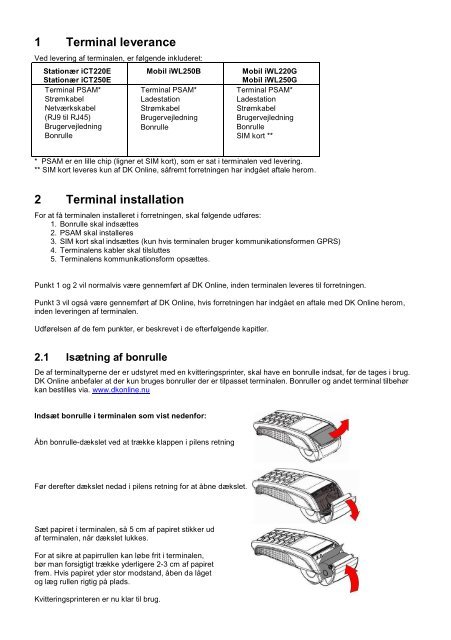 Manual til iCT og iWL - DK Online