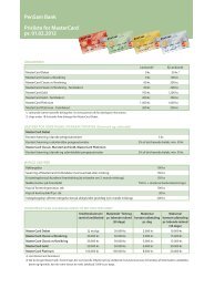 PenSam Bank. Prisliste for MasterCard pr. 01.02.2012