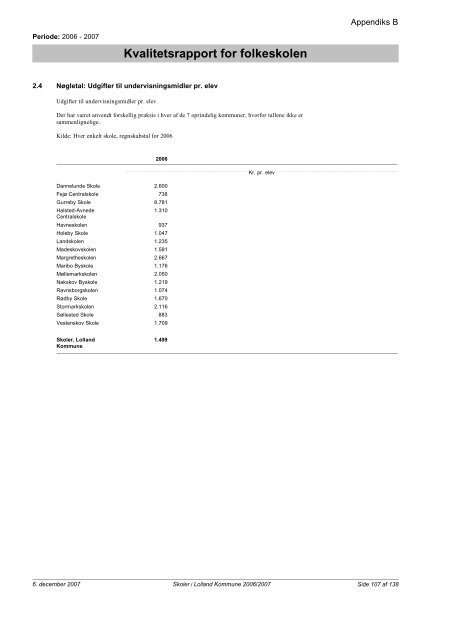 Kvalitetsrapport - Folkeskoler - 2007/2008 - Lolland ... - Lolland skoler