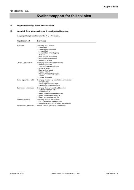 Kvalitetsrapport - Folkeskoler - 2007/2008 - Lolland ... - Lolland skoler