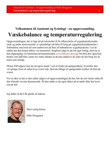 Væskebalance og temperaturregulering