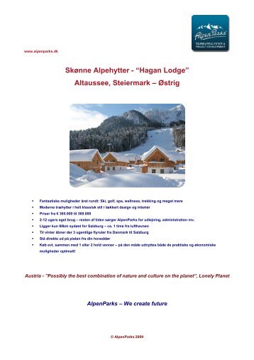 Skønne Alpehytter - “Hagan Lodge” Altaussee, Steiermark – Østrig