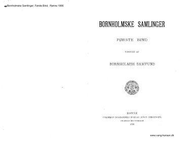 Bornholmske Samlinger - Bind 1 - Bornholms Historiske Samfund