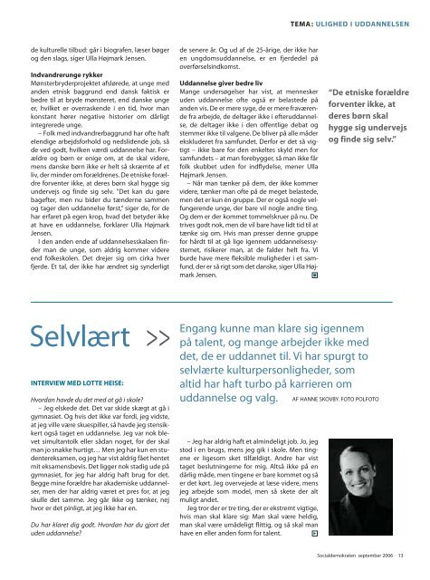 Socialdemokraten, september 2006 (905 KB) - Hanne Skovby