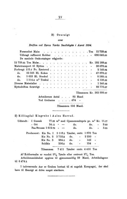 Tabeller vedkommende Norges Bergværksdrift i Aarene 1894 og 1895