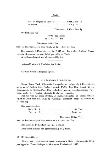 Tabeller vedkommende Norges Bergværksdrift i Aarene 1894 og 1895