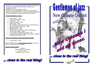 “Gentlemen of Jazz New Orleans Quartet” udspringer af “Gentlemen ...