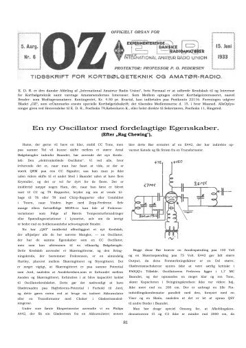 En ny Oscillator med fordelagtige Egenskaber.