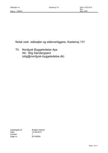 Notat om stålsøjler