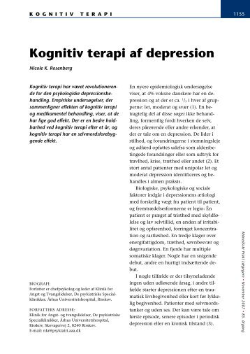 Kognitiv terapi af depression - Sundhed.dk