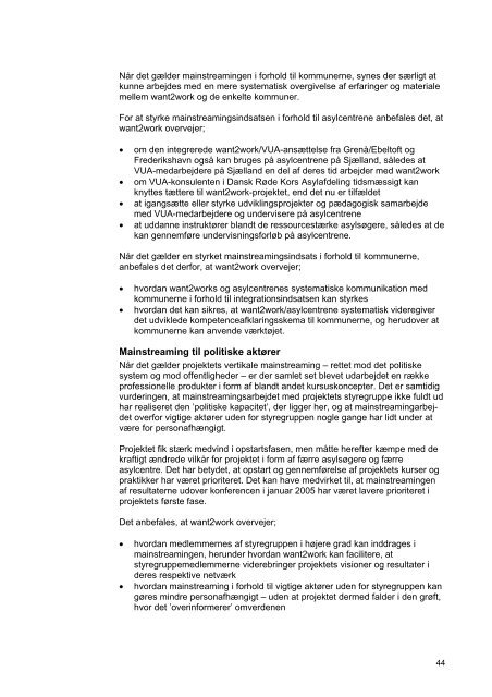 Evaluering af effekten af Dansk Røde Kors' projekt ... - Want2work.dk