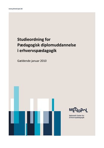 PD studieordning 2010 - Velkommen til Nationalt Center for ...