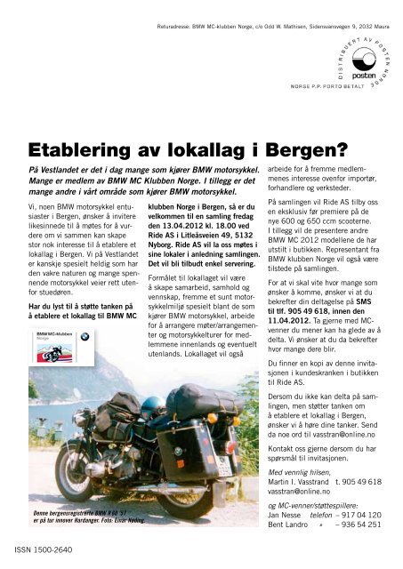 2012 nr. 1 - BMW Klubben Norge