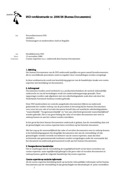 IND-werkinstructie nr. 2006/26 (Bureau Documenten) werkinstructie ...