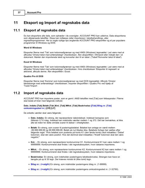 Brugerhåndbog - AccSoft Shareware