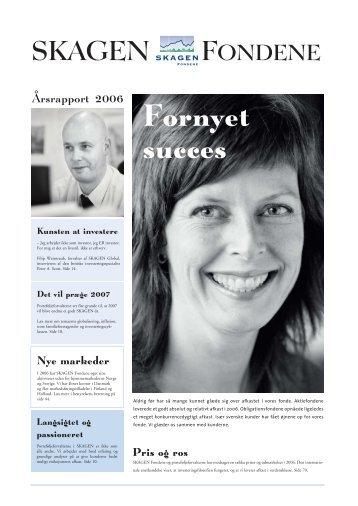 Årsrapport 2006 - SKAGEN Fondene