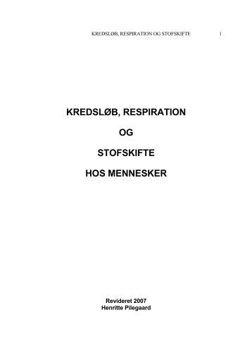 Øvelsesvejledning, Kredsløb m.m. [Kredsløb, resp]