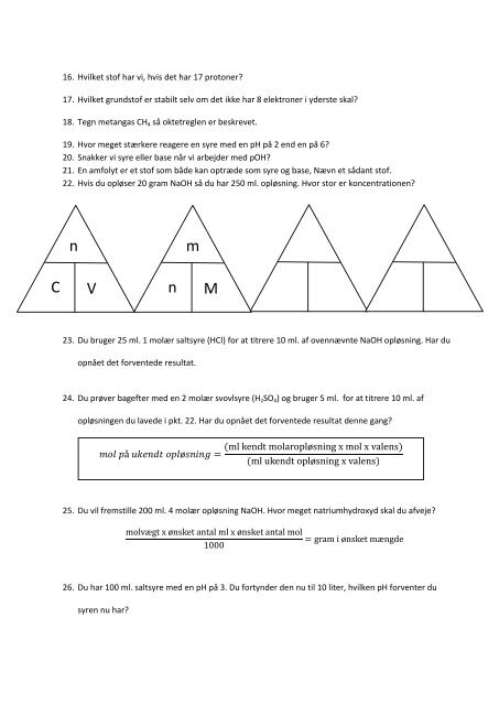 Periodiske system, mol og PH