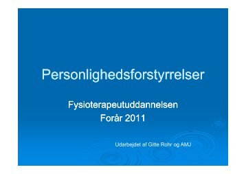 Personlighedsforstyrrelser